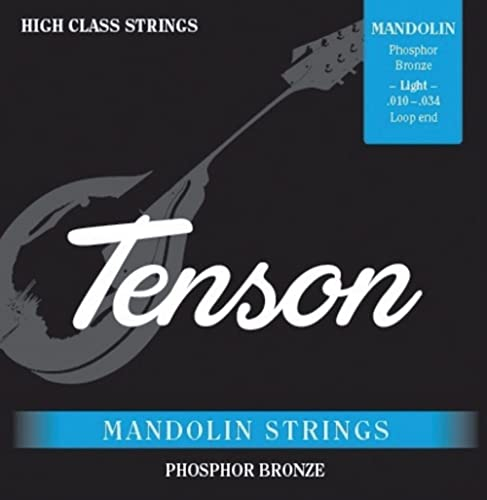 GEWA Tenson 010 - Juego de cuerdas de mandolina, bronce fosforoso, extremo en bucle, grosor 010 - .034