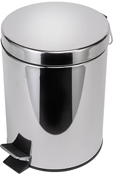 Croydex 5 Litre Chrome Pedal Bin with Soft Close