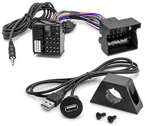 Adattatore USB AUX In Jack da 3,5 mm MMT Set di cavi per presa di installazione radio adatto per MAN TGX TGS