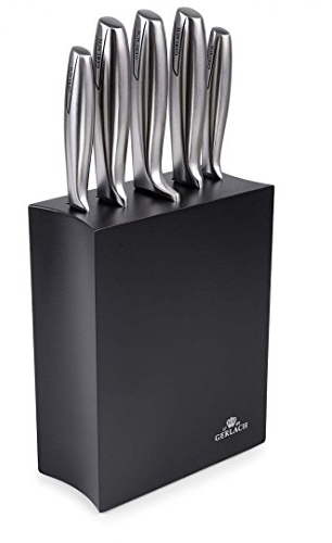 Gerlach - Juego de Cuchillos (21 x 9 x 36 cm, 5 Unidades), Color Plateado y Negro