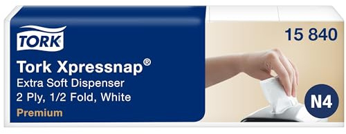 Tork Xpressnap® Extra Soft Spenderserviette Weiß N4, 1/2-Falz, 2-lagig, 500 Blatt, 15840