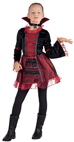 Boland - Kinderkostüm Vampire Empress | Kurzes Kleid mit Kragen, Halskette, Vampir Kostüm für Kinder, Halloween, Karneval und Mottoparty