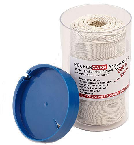 Spago da cucina in scatola dispenser con tagliafilo (naturale/sbiancato), 200 g