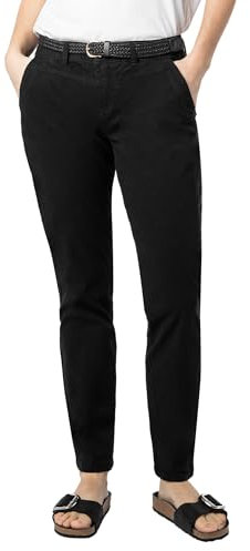 Urban Surface Damen Chino Stoff-Hose mit Flecht-Gürtel black1 L