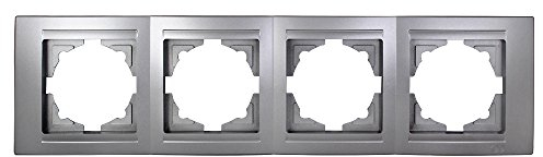 Gunsan Moderna 4-fach Rahmen für 4 Steckdosen Schalter Dimmer Silber