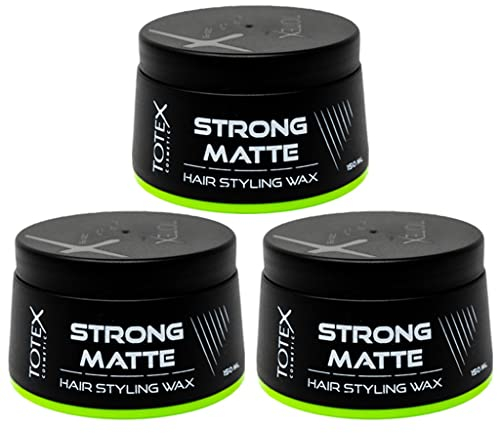 Totex Stark Matt Hair Styling Wax 150 ml I Süper Matte Effekt I Für Einen Mattes I Natürlichen Haarlook I Maximale Kontrolle I Für ProfisI (3er Pack)