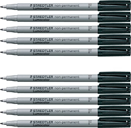 STAEDTLER 316 Feinschreiber Universalstift Lumocolor Non-permanent (schwarz, 10 Stifte)