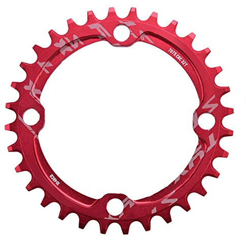 Alomejor Fahrradkettenring 32/34/36 / 38T BCD 104 Mountainbike Stahl Einzelkurbel Kettenblatt Reparatur Teile Kettenblätter für Outdoor Radfahren(38T-Rot)