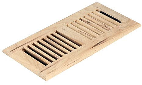 Homewell Hickory Wood Floor Register, Drop in Vent Cover with Damper, 4x10 Inch, Unfinished