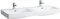 Laufen PRO S Doppelwaschtisch, 3 Hahnlöcher, mit Überlauf, 1200x460, weiß, Farbe: Weiß - H8149660001081