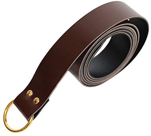 Mittelalterlich Nachstellung Wikinger Schlacht Ritter Gürtel PU-Leder Unisex Nachstellung Wikinger Schlacht Ledergürtel Schwertgürtel Ringgürtel Belt (Braun,One Size)