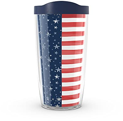 Tervis Americana Stars Stripes Realizzato in USA a Doppia Parete isolata Tumbler, Plastica, Trasparente