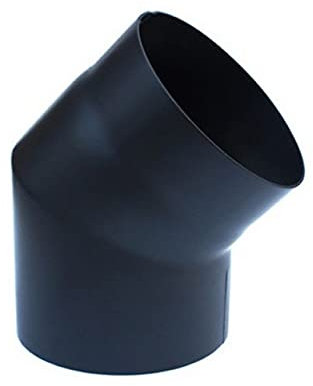 Tuyaux de poêle noir - Tous les diamètres et formes - Diamètres 120, 130, 150, 160, 180, 200 mm (diamètre 150 mm, angle 45 °)