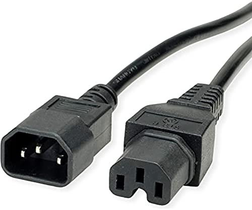 VALUE Cable de alimentación IEC320/C14 Macho - C15 Hembra, Negro, 0,5 m