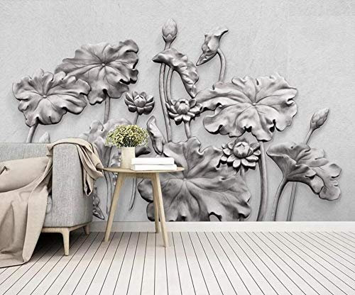 NEWWALLMURAL Papier Peint 3D Intissé En Relief Noir Et Blanc Papier Peint Panoramique 3D Moderne Decoration Murale Chambre Salon Décoration Murale 200cmX140cm