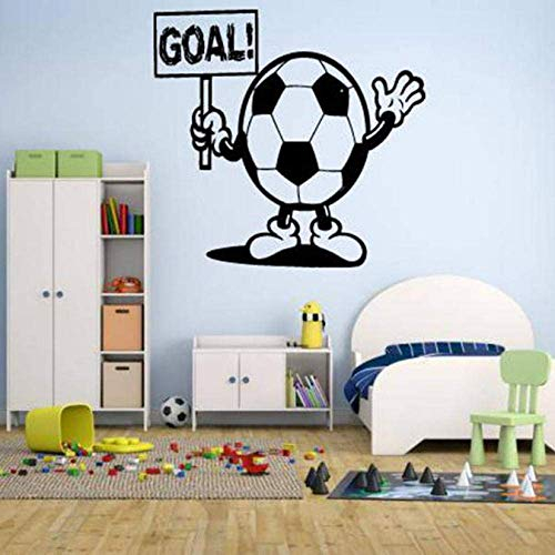 Tor Fußball Wandtattoo Aufkleber Dekoration Schlafzimmer Fußballspieler Ball Kinder Teenie Zimmer Niedliches Wandbild Vinyl Wandtattoo 57X60 Cm