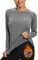 Soneven Thermal Base Layer Top Womens Long Sleeve T Shirts Running Shirt Lightweight Fleece Sports Top for Travel, Hiking, Camping, Skiing, Snowboard (Grey, XL)