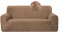 NAKIHOUSE Dicke Samt Sofa Überwürfe Sofabezug mit einem Kissenbezug, Superweicher Elastische Sofa Abdeckung in braun Farbe für 1/2/3/4 Sitzer（L-förmiges Ecksofa erfordert Zwei）