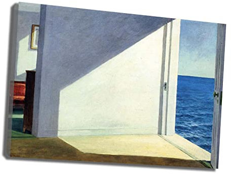 JIBFFDH Edward Hopper 《Zimmer am Meer》Kunstdruck Poster Kunstdruck auf Leinwand für Wohnzimmer, Schlafzimmer, Büro Dekoration Gerahmt Bereit Zum Aufhängen(55x83cm-22x33inch),gerahmt