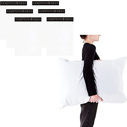 6 Stück 60x79cm Weiß Versandbeutel Plastik Versandtaschen,Versandtüten für Kleidung Groß,Selbstklebend Poly Kunststoffbeutel Wasserdichte Kuriertaschen Paket Tüten für Versand Warensendung Textilien