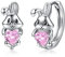 VONALA Hase Creolen Ohrringe, 925 Sterling Silber Tier Schmuck mit Rosa Zirkonia für Damen Mädchen Kinder