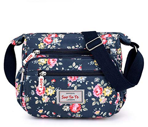 Milky Way Women's Waterproof Multi-Pocket Crossbody Handbags Casual Printed Canvas Shoulder Bags for Outdoor