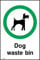 Dog Waste Bin Sign - 400mm x 600mm - Self Adhesive Sticker (PPA24)