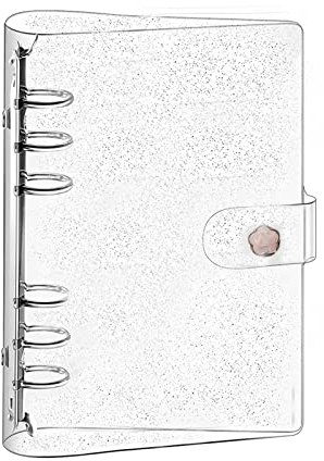 A5 Binder Cover, Clear Soft PVC 6 Hole Ring Binder Refillable Paper Binder Waterproof Loose Leaf Notebook Folder Personal Planner Binder Cover for Diary, Office, Home, School