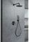IMEX - Ensemble de douche thermostatique encastré mur, Kit thermostatique Douche Encastrée 2 voies - SERIE LINE Black Gun Metal - GTD038/BGM