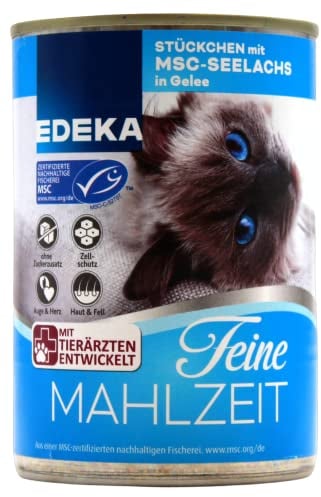 Edeka Feine Mahlzeit Stückchen mit MSC-Seelachs in Gelee, 12er Pack (12 x 400g)