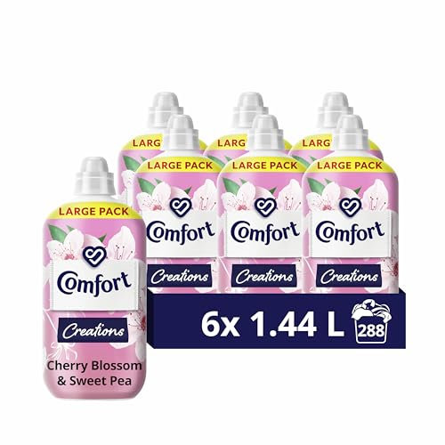 Comfort Creations Cherry Blossom & Sweet Pea Fabric Conditioner with Stay Fresh technology for 100 days of freshness + fragrance* 6x 1.44 L (288 washes)