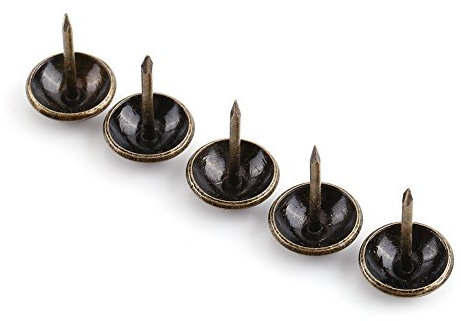Clavos para Tapicería Vintage de 100 Piezas, Clavos para Tapicería, Etiqueta de Metal de Bronce, Juego de Clavos para Tapicería de Muebles, Tachuela Decorativa para Puerta de (12 * 17mm)