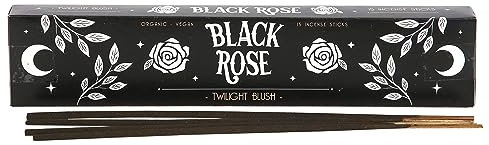 Black Rose Twilight Blush Räucherstäbchen – 15er-Pack vegane & organische handgerollte duftende indische Räucherstäbchen mit Halter – Vorsichtige aromatische Räucherstäbchen
