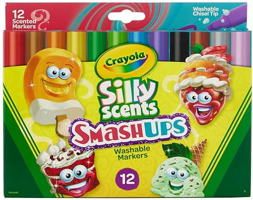 CRAYOLA Silly Scents Smash Ups Marker, mit Keilspitze, abwaschbar, 12 Stück