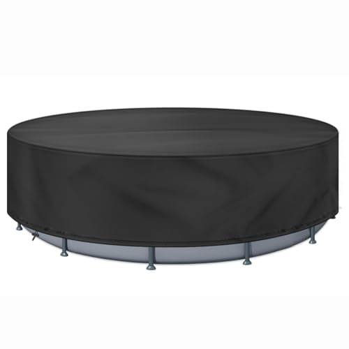 Runde Whirlpool-Abdeckung, wasserdicht, für den Außenbereich, tragbare SPA-Abdeckungen für Whirlpool, mit Kordelzug, schwarz, S-185,4 x 109,2 cm