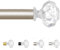 TVWOO Gardinenstangen-Set, 168 bis 305 cm, 2,5 cm, Champagner-Gold, robuste Gardinenstangen für Fenster, dekorative Gardinenstangen für Fenster, Acryl-Kristall-Endstücke, verstellbare Gardinenstange,