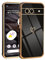 CaseLover Handyhülle kompatibel Google Pixel 7A Hülle, Gold Herz Muster Mädchen Galvanisierte Weich Silikon TPU Bumper Case Ultra Dünn Kameraschutz Stoßfeste Schutzhülle für Google Pixel 7A, Schwarz