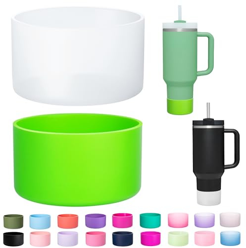 LONPARRY 2-Pack Silicone Boot for Stanley 30oz 40 oz Cup, Bottom Protector Sleeve for Stanley Cup Accessories, Non-Slip IceFlow 20oz 30 oz Tumbler Protective Cover