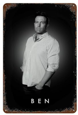 GIOEPWSWUI Poster, Motiv: Schauspieler Ben Affleck, Wanddekoration, Kunst, Metallblechposter, moderne Wohnkultur, Kunst, Metallposter, Hausbar, Laden, Dekorationen, Vintage-Schild, Geschenk, 30 x 20