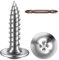 ORTAVA Blechschrauben M4 x 14 mm, 50 Stück Holzschrauben Edelstahl A2 V2A Flachkopf mit Scheibe Kreuzschlitz mit Bohrer, Selbstschneidende Schrauben Silber Oxid, Tellerkopfschrauben Vollgewinde