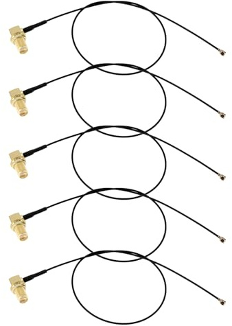 YINETTECH 5 Stück SMA-Buchse Rechtwinklig auf U.FL Antennen-Koaxialkabel MHF4 RF Pigtail WiFi-Antennen-Verlängerungskabel 1,13 Mm (12 Zoll/30 cm)