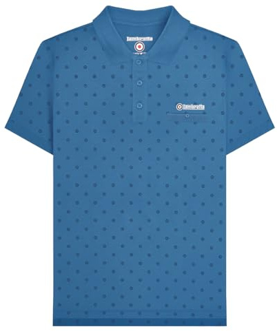 Lambretta Mens Target AOP Premium Polo Shirt - Dark Blue/Navy- 4XL