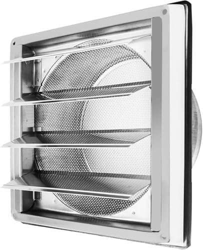 Dazhtu 125mm Lüftungsgitter Mit Rückschlagklappe, Lamellen Und Wetterschutzgitter, Optimal Für Die Außenwandmontage Von Lüftungsanlagen Und Dunstabzugshauben Mit Kautschuk-Dichtung&Schrauben