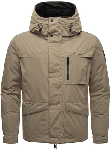 STONE HARBOUR Herren Winterjacke Outdoorjacke mit Fleece-Innenfutter und großer gefütterter Kapuze Yorchii XX S-3XL