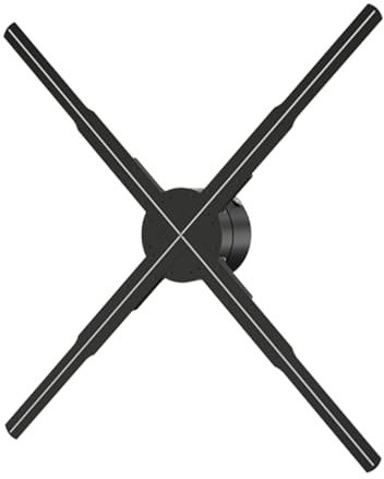 Ventilatore olografico 3D, proiettore olografico 3D HD LED olografico albero di Natale display pubblicitario, supporto APP + telecomando + audio bluetooth + giunzione,50cm