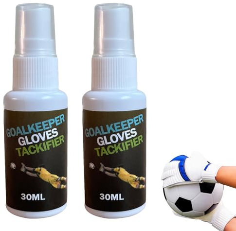 Pluvyze 2 Flaschen Grip Spray,Torwarthandschuhe Spray Grip,Fußballhandschuhe Anti Rutsch Grip-Spray,Torwart Training Zubehör,Football Handschuhe Pflege-System,für Kinder und Erwachsene,30ml