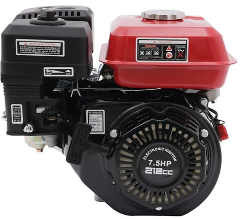 Motor de gasolina de 7,5 CV 4 kW, 1 cilindro de 212 cc de 4 tiempos, función de advertencia de aceite, refrigeración por aire, bajo ruido, motor de karts, para bombas de agua, karts, cortacésped