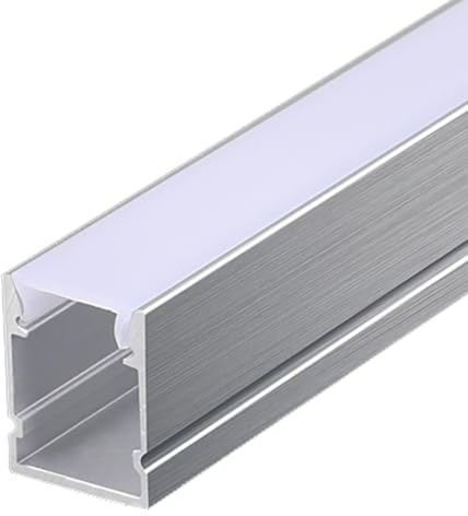 RISHORI 3,3 Fuß/1 m LED-Aluminiumkanal, milchiger Diffusor, tiefes Aluminiumkanalprofil, Schienenextrusion für lineares LED-Streifenlicht, randlos,10mm*13mm Borderless