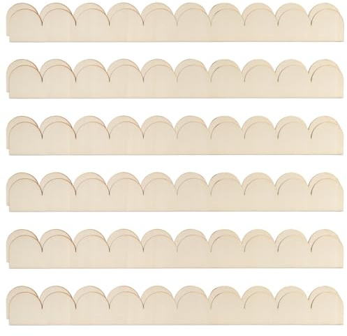 Unlackierte Dekorative Holzleiste, 12 Stück DIY Zierleisten mit Gewellter Rand, 40x4 cm, Unbehandelt Holzleisten für Zuhause, Puppenhaus, Fenstertür & Wanddeko