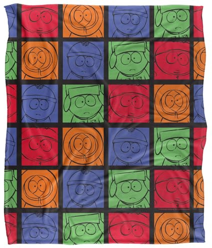 South Park Character Tiles Silky Touch Super Soft Throw Blanket 152 X 127 cm, White